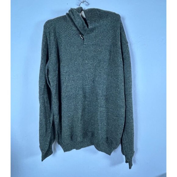 Leo Peressi Mens Wild Crossover Alpaca Sweater XXL Pullover Shawl Collar Green - Picture 1 of 7